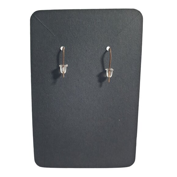 Vintage Mother Of Pearl Dangle Earring Silver Hoop Design Handmade Lightweight - Picture 4 of 4